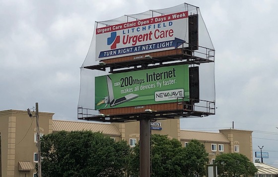 billboard with netting