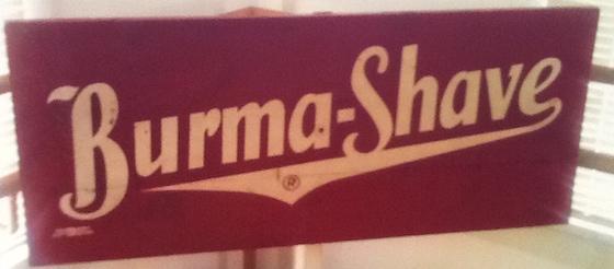 burma shave sign