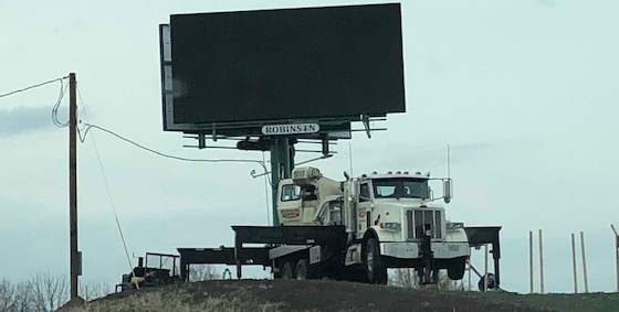 LED billboard under construction